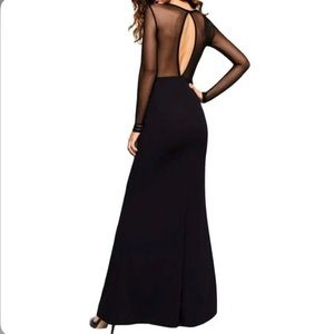 Long sleeve cut out maxi dress